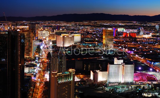 Picture of Las Vegas strip aerial view